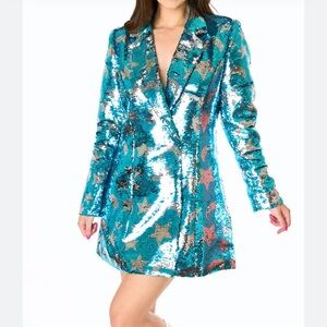 New Buddy Love Collection Vintage Teal Marabou Feather Metallic